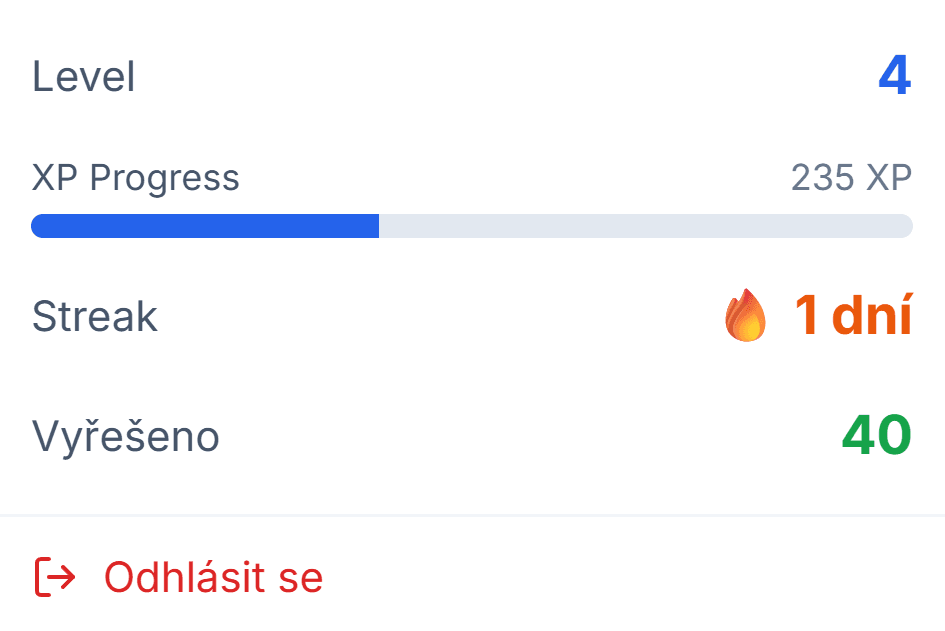 Gamifikace a XP body